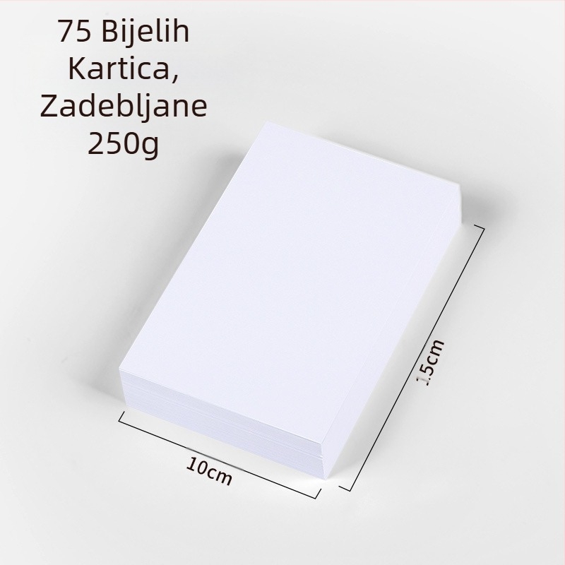 Prazna kartica, tvrdi papir, bijela ručno oslikana božićna razglednica, oznaka, engleske riječi, bilješke, izrada papira za čestitke