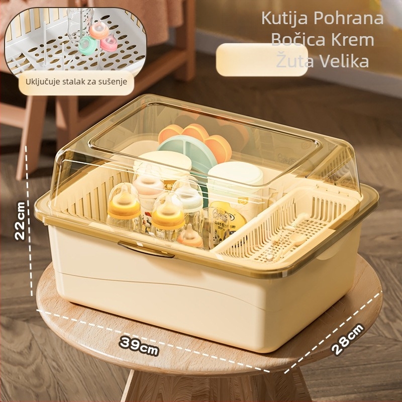 Kutija za pohranu dječjih bočica, Dječji pribor, Stalak za odvod otporan na prašinu s poklopcem, Dječji pribor za jelo, Igračke, Kutija za pohranu dodataka prehrani za novorođenčad