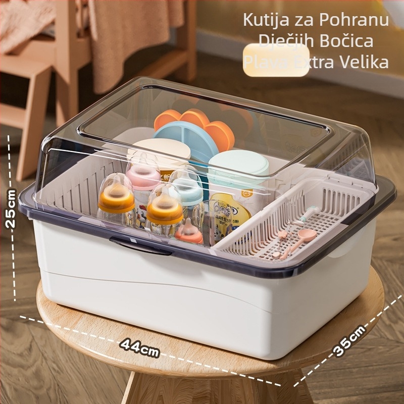 Kutija za pohranu dječjih bočica, Dječji pribor, Stalak za odvod otporan na prašinu s poklopcem, Dječji pribor za jelo, Igračke, Kutija za pohranu dodataka prehrani za novorođenčad