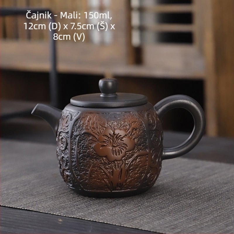 Ljubičasti lončarski kung fu čajni set odijelo retro kućanski jednostavni poklopac za čajnik zdjela čajni set pribor visoka boja vrijednost ručni poklon