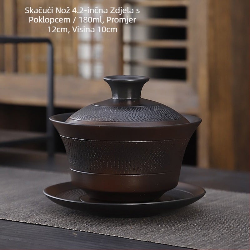 Ljubičasti lončarski kung fu čajni set odijelo retro kućanski jednostavni poklopac za čajnik zdjela čajni set pribor visoka boja vrijednost ručni poklon