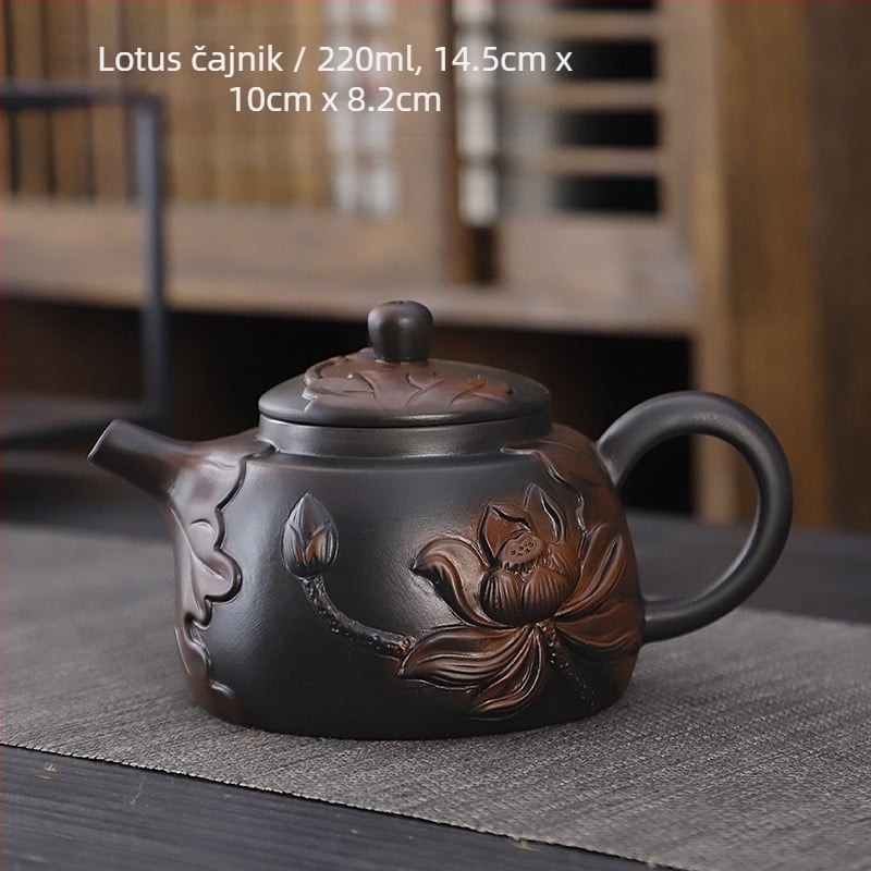 Ljubičasti lončarski kung fu čajni set odijelo retro kućanski jednostavni poklopac za čajnik zdjela čajni set pribor visoka boja vrijednost ručni poklon