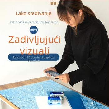 3D stereo dvostrana fotografska pozadina papir voda mreškanje drvo sjena svjetlo nebo fotografski rekviziti hrana fotografija ljepote