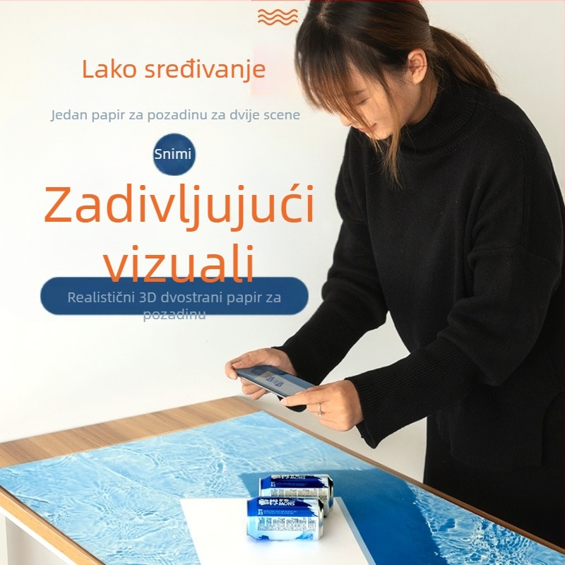 3D stereo dvostrana fotografska pozadina papir voda mreškanje drvo sjena svjetlo nebo fotografski rekviziti hrana fotografija ljepote