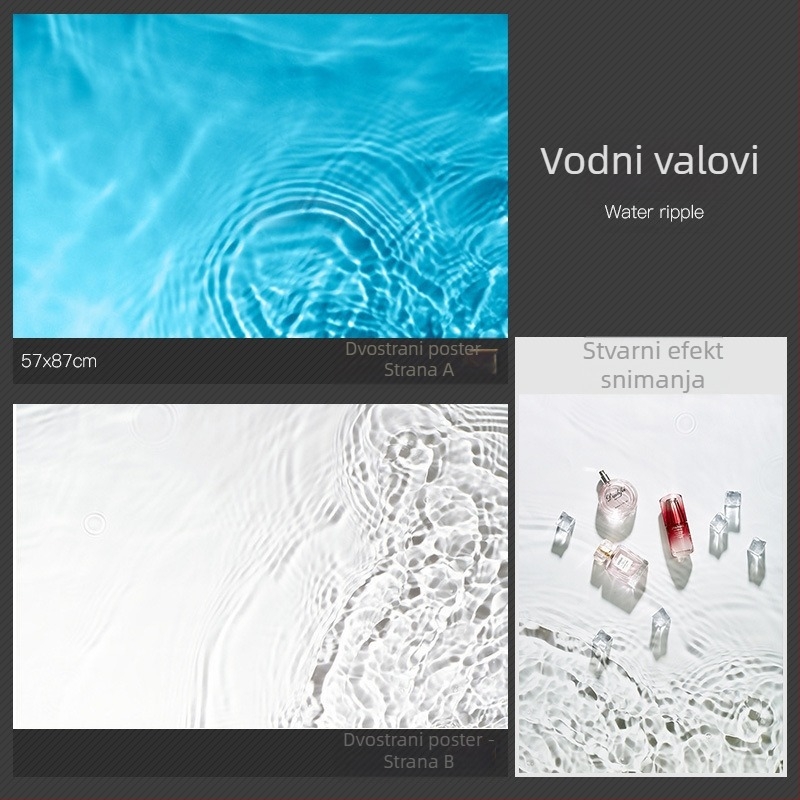 3D stereo dvostrana fotografska pozadina papir voda mreškanje drvo sjena svjetlo nebo fotografski rekviziti hrana fotografija ljepote