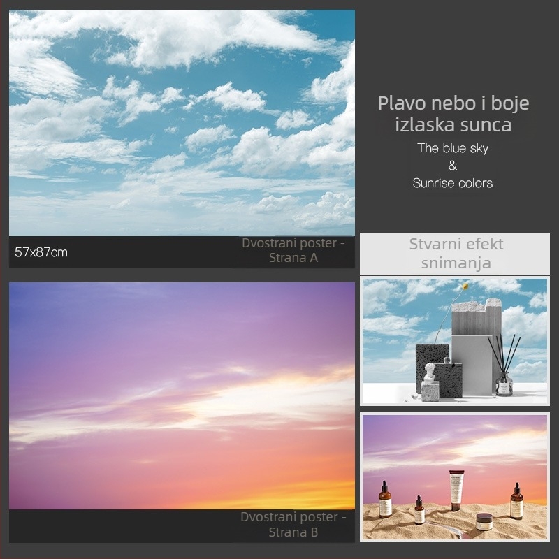 3D stereo dvostrana fotografska pozadina papir voda mreškanje drvo sjena svjetlo nebo fotografski rekviziti hrana fotografija ljepote