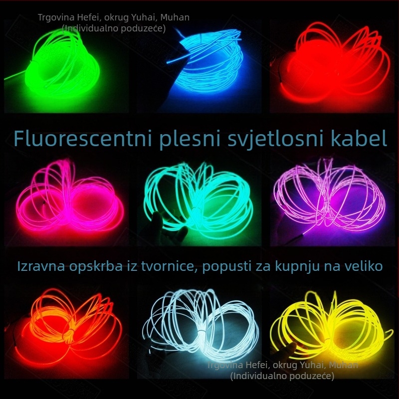 El Cold Light svjetleća odjeća svjetleće sirovine fluorescentna odjeća za plesne performanse obrada originalnog dizajna