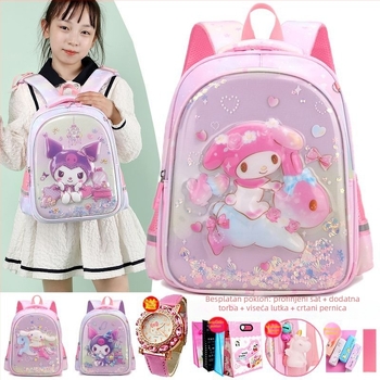 Novi Kuromi školski ruksak za djevojke, vrtiće, srednje i velike razrede, lagani predškolski razred, koji smanjuje opterećenje za djecu, slatki crtani ruksak