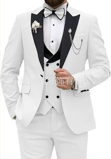 Muško odijelo od 3 dijela, set od muškog uskog kroja, ležerno, poslovno, mladoženja, haljina, odijelo za zabavu i zabavu