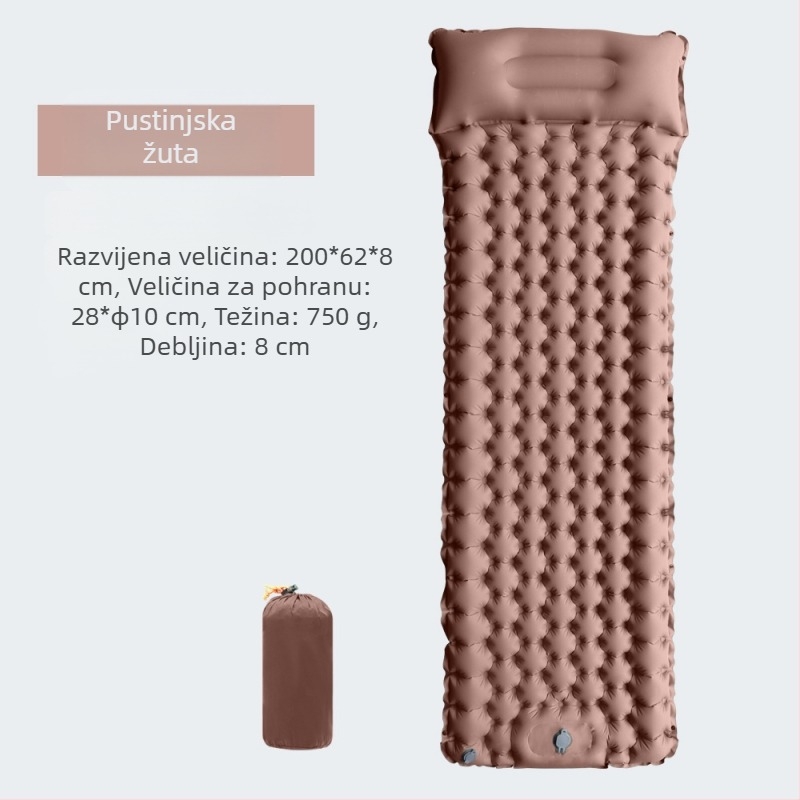 Foot New Single Diamond TPU Napuhljiva Prostirka za Vanjski Šator Spavanje Prostirka Ultra Lagana Prijenosna Kampirna Prostirka Otporna na Vlagu