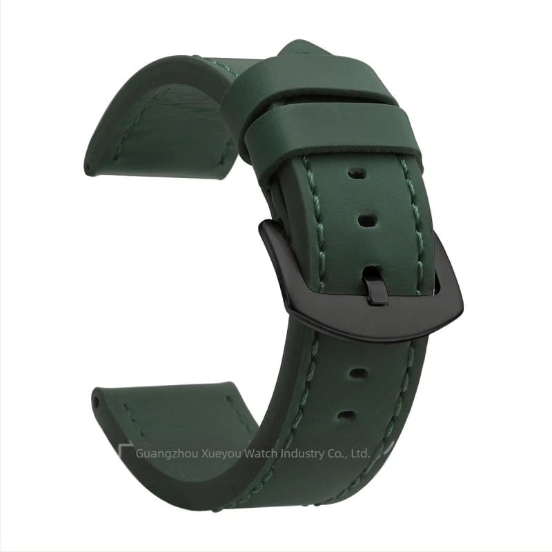 Modni remen za vanjsku trgovinu, univerzalni remen od prave kože, unisex, 18 mm, 20 mm, 22 mm, 24 mm, srebrna kopča, crna kopča