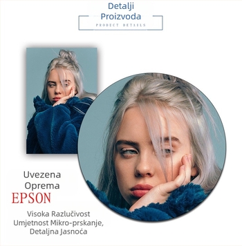 Aliexpress prekogranični poster slavne osobe Billie Eilish, zidni mural s europskim i američkim likom Billie Eilish za spavaću sobu i dnevni boravak