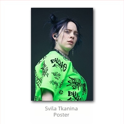 Aliexpress prekogranični poster slavne osobe Billie Eilish, zidni mural s europskim i američkim likom Billie Eilish za spavaću sobu i dnevni boravak