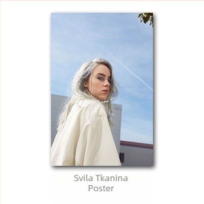Aliexpress prekogranični poster slavne osobe Billie Eilish, zidni mural s europskim i američkim likom Billie Eilish za spavaću sobu i dnevni boravak