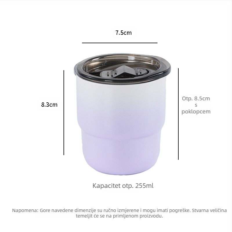 Vanjska trgovina opskrba 304 nehrđajućeg čelika stepenasta šalica u boji soka šalica za kavu vanjska dvostruko izolirana šalica za usta