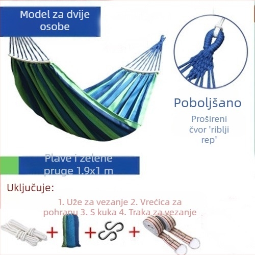 Viseća mreža za vanjsku upotrebu, ljuljačka, zadebljana za unutarnju upotrebu, za jednu ili dvije osobe, za studentski dom, za studentski dom, za odrasle, za viseću stolicu od platna, protiv prevrtanja