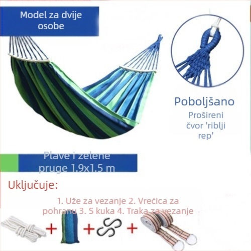 Viseća mreža za vanjsku upotrebu, ljuljačka, zadebljana za unutarnju upotrebu, za jednu ili dvije osobe, za studentski dom, za studentski dom, za odrasle, za viseću stolicu od platna, protiv prevrtanja