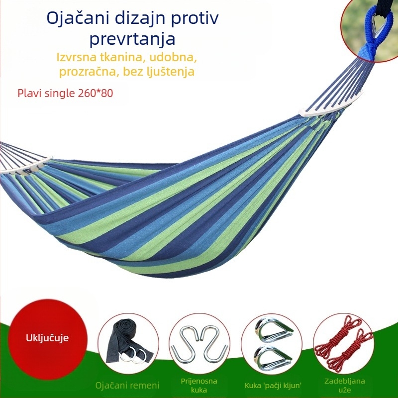 Viseća mreža za vanjsku upotrebu, ljuljačka, zadebljana za unutarnju upotrebu, za jednu ili dvije osobe, za studentski dom, za studentski dom, za odrasle, za viseću stolicu od platna, protiv prevrtanja