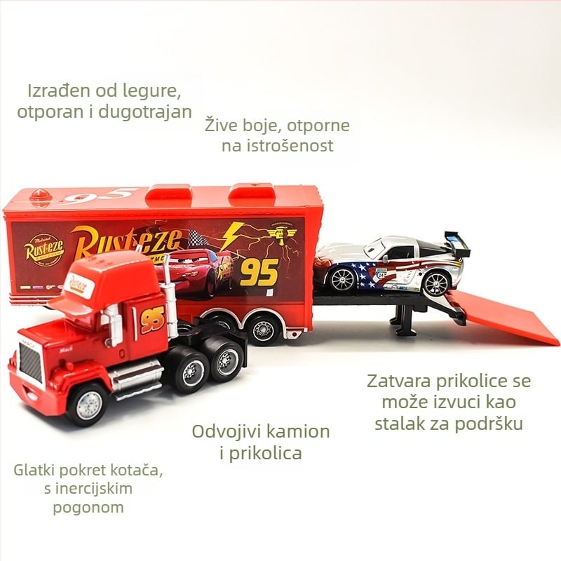 Priča o automobilu Ujak Mai Kontejnerski kamion Trkačko odijelo Aluminijski automobil Igračka Dječji model