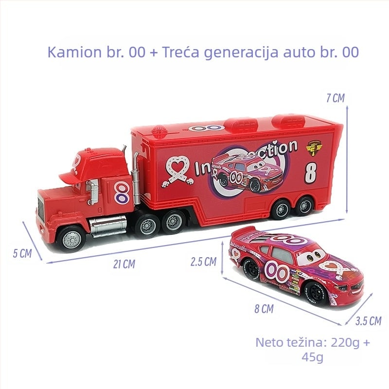 Priča o automobilu Ujak Mai Kontejnerski kamion Trkačko odijelo Aluminijski automobil Igračka Dječji model