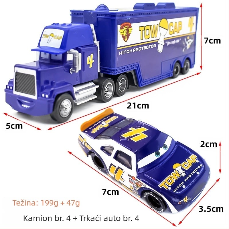 Priča o automobilu Ujak Mai Kontejnerski kamion Trkačko odijelo Aluminijski automobil Igračka Dječji model