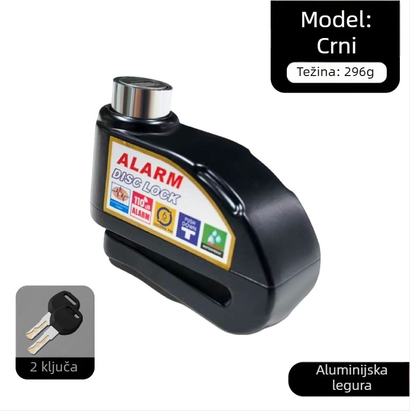 Univerzalna brava za disk kočnice električnih automobila, brava za motocikl, protuprovalna brava za bicikl, alarm za disk kočnice, brava za brdski bicikl