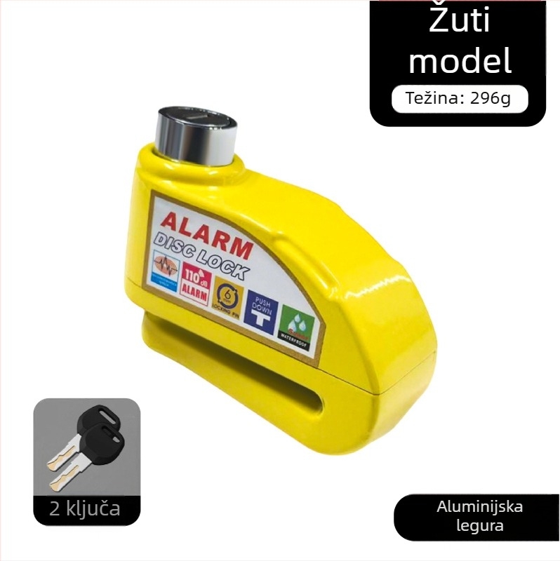 Univerzalna brava za disk kočnice električnih automobila, brava za motocikl, protuprovalna brava za bicikl, alarm za disk kočnice, brava za brdski bicikl