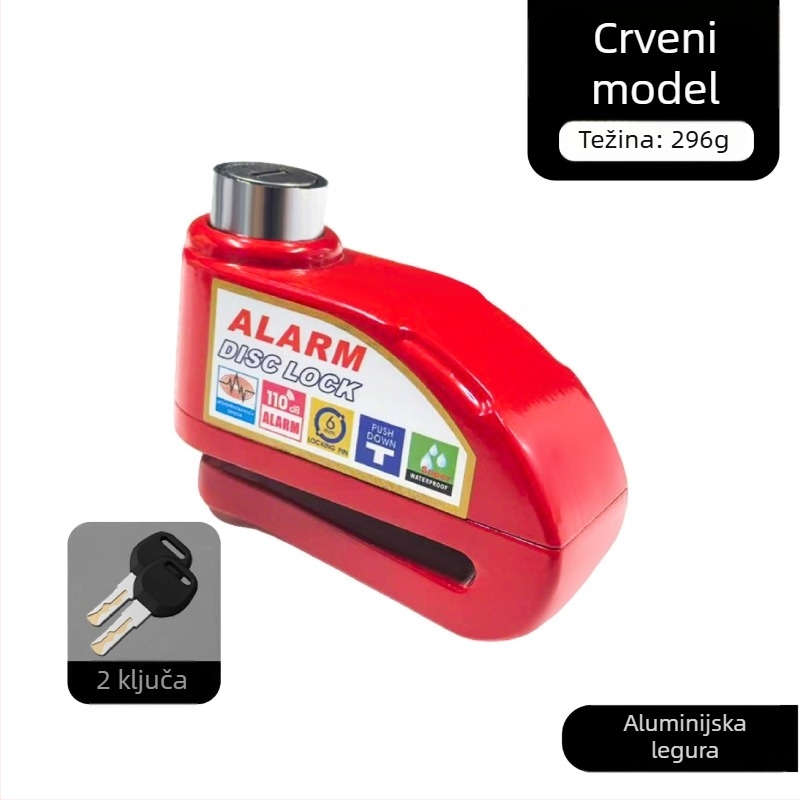 Univerzalna brava za disk kočnice električnih automobila, brava za motocikl, protuprovalna brava za bicikl, alarm za disk kočnice, brava za brdski bicikl