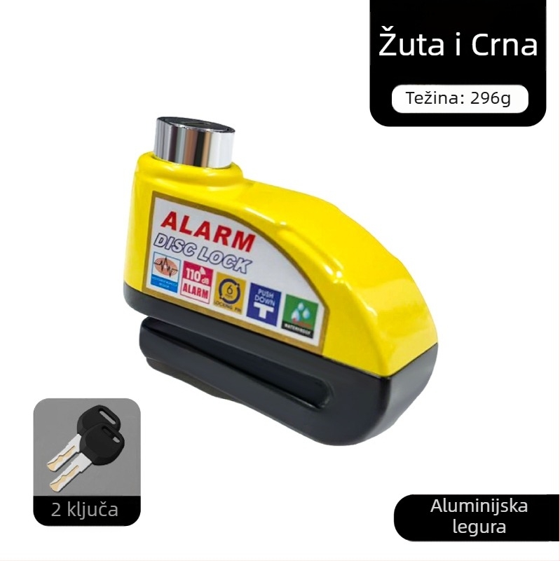 Univerzalna brava za disk kočnice električnih automobila, brava za motocikl, protuprovalna brava za bicikl, alarm za disk kočnice, brava za brdski bicikl