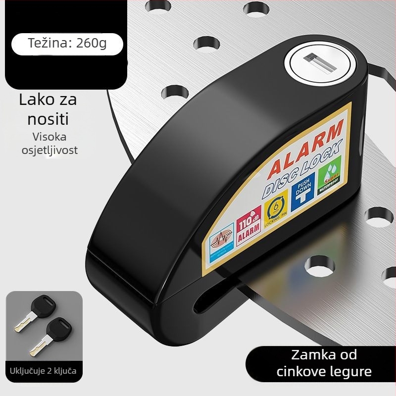 Univerzalna brava za disk kočnice električnih automobila, brava za motocikl, protuprovalna brava za bicikl, alarm za disk kočnice, brava za brdski bicikl