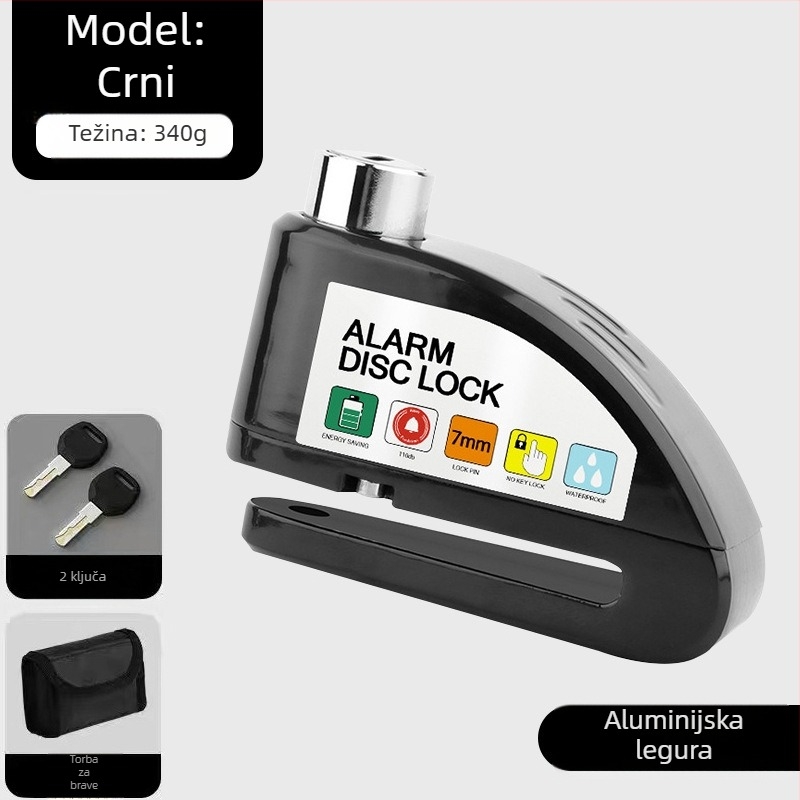 Univerzalna brava za disk kočnice električnih automobila, brava za motocikl, protuprovalna brava za bicikl, alarm za disk kočnice, brava za brdski bicikl