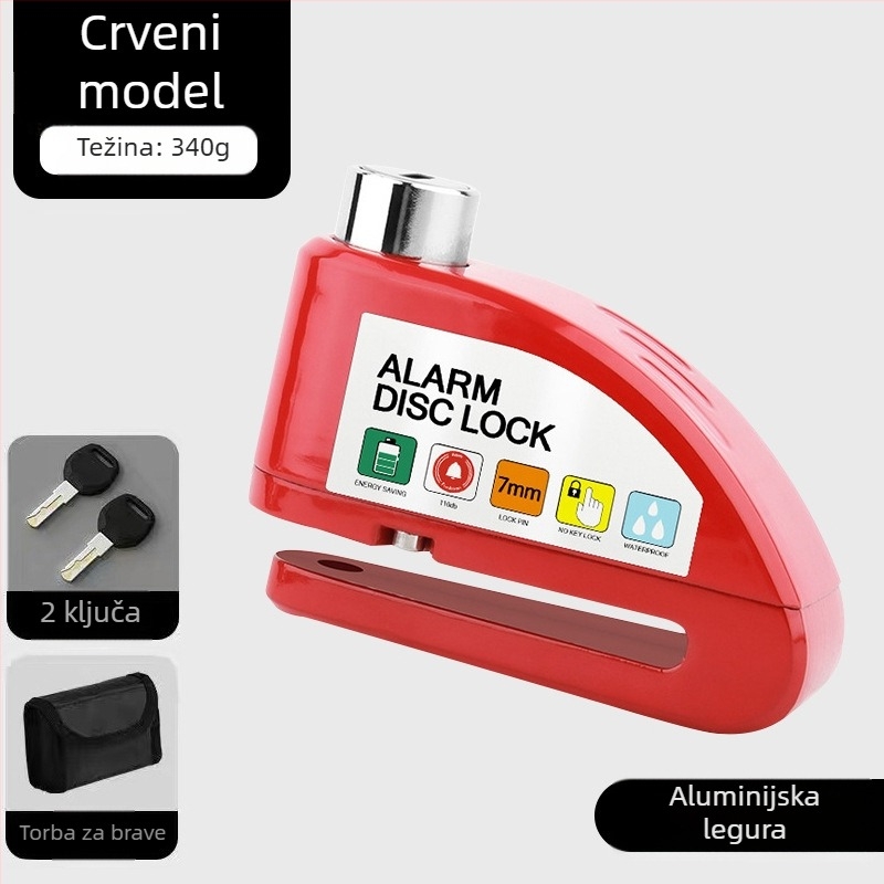 Univerzalna brava za disk kočnice električnih automobila, brava za motocikl, protuprovalna brava za bicikl, alarm za disk kočnice, brava za brdski bicikl