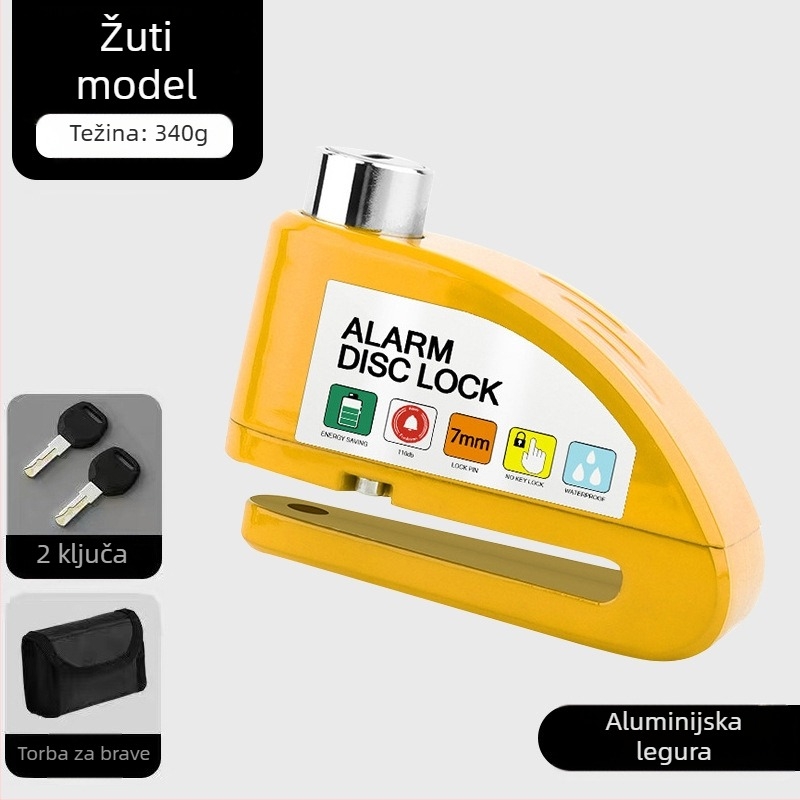 Univerzalna brava za disk kočnice električnih automobila, brava za motocikl, protuprovalna brava za bicikl, alarm za disk kočnice, brava za brdski bicikl