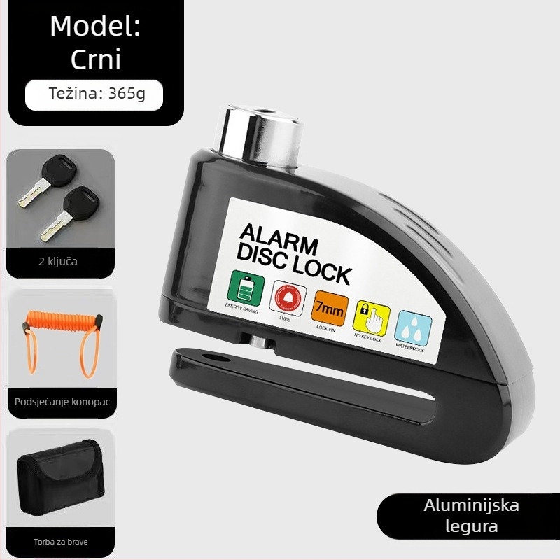Univerzalna brava za disk kočnice električnih automobila, brava za motocikl, protuprovalna brava za bicikl, alarm za disk kočnice, brava za brdski bicikl