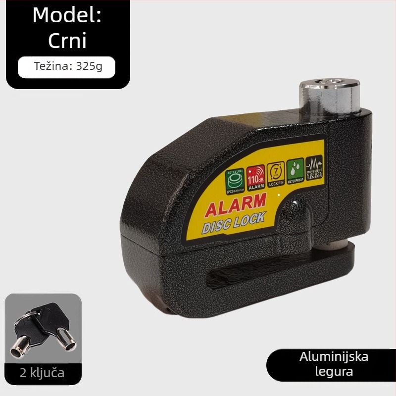Univerzalna brava za disk kočnice električnih automobila, brava za motocikl, protuprovalna brava za bicikl, alarm za disk kočnice, brava za brdski bicikl