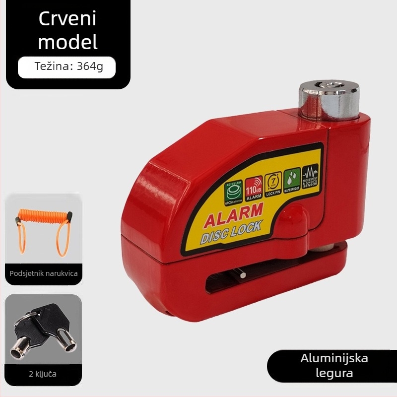 Univerzalna brava za disk kočnice električnih automobila, brava za motocikl, protuprovalna brava za bicikl, alarm za disk kočnice, brava za brdski bicikl