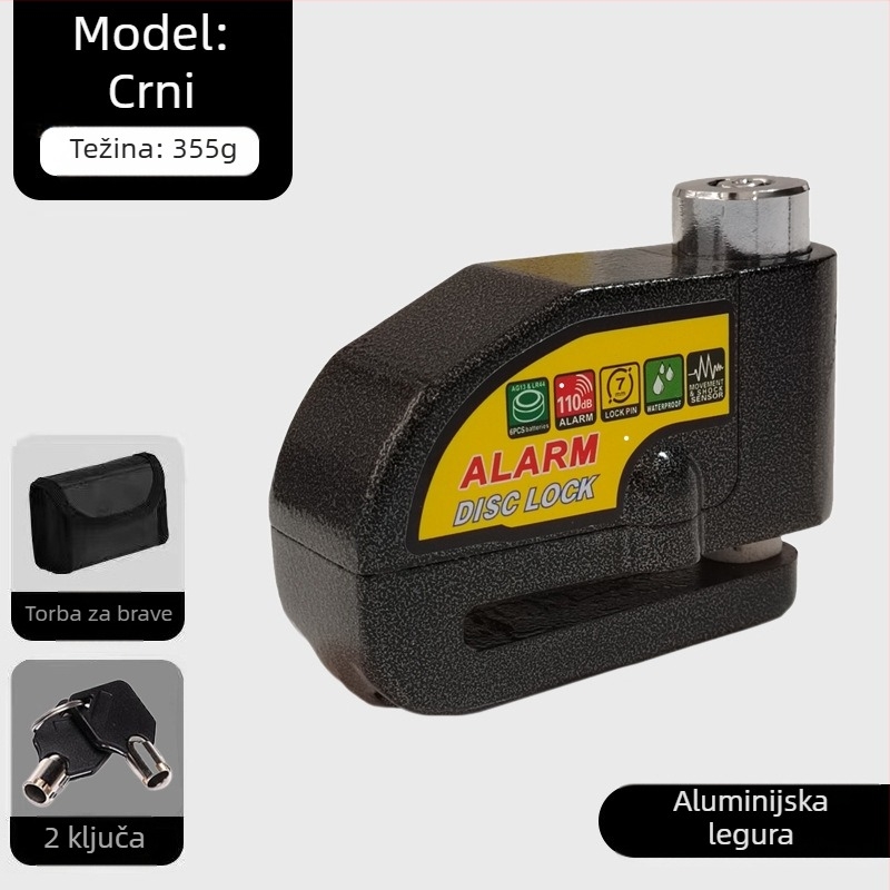 Univerzalna brava za disk kočnice električnih automobila, brava za motocikl, protuprovalna brava za bicikl, alarm za disk kočnice, brava za brdski bicikl