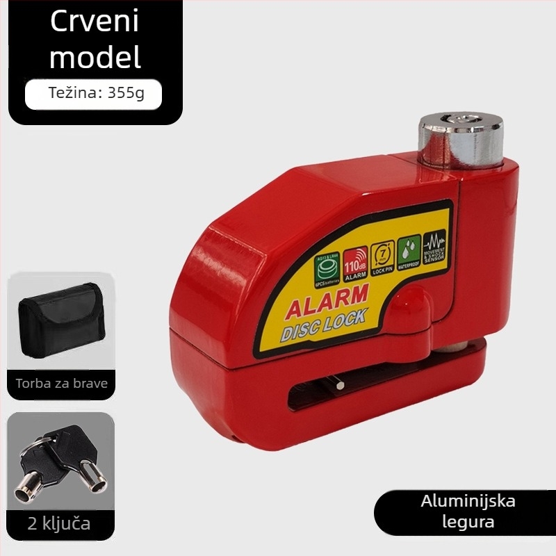 Univerzalna brava za disk kočnice električnih automobila, brava za motocikl, protuprovalna brava za bicikl, alarm za disk kočnice, brava za brdski bicikl
