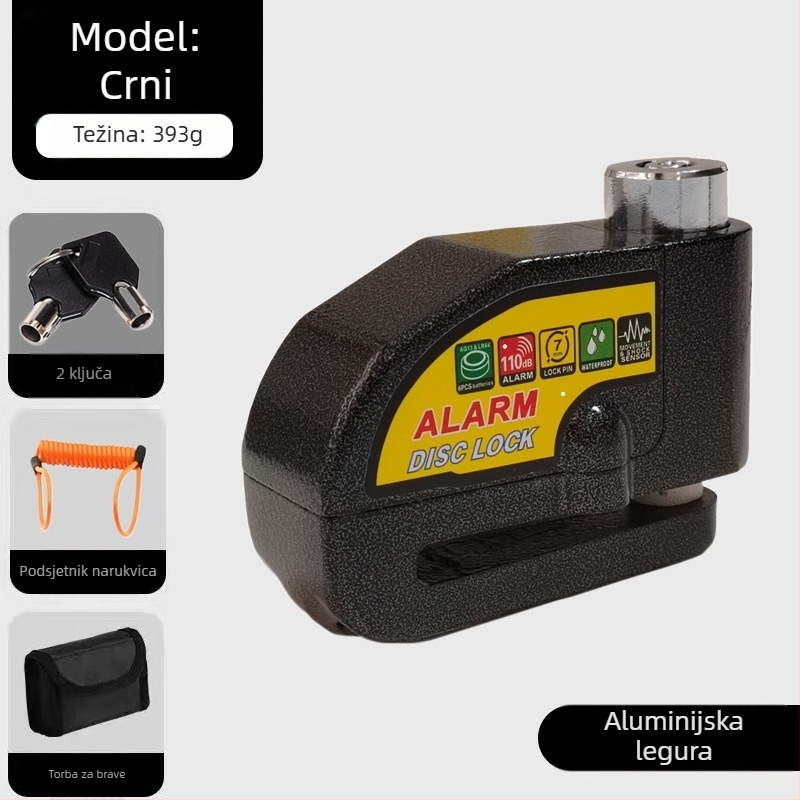 Univerzalna brava za disk kočnice električnih automobila, brava za motocikl, protuprovalna brava za bicikl, alarm za disk kočnice, brava za brdski bicikl