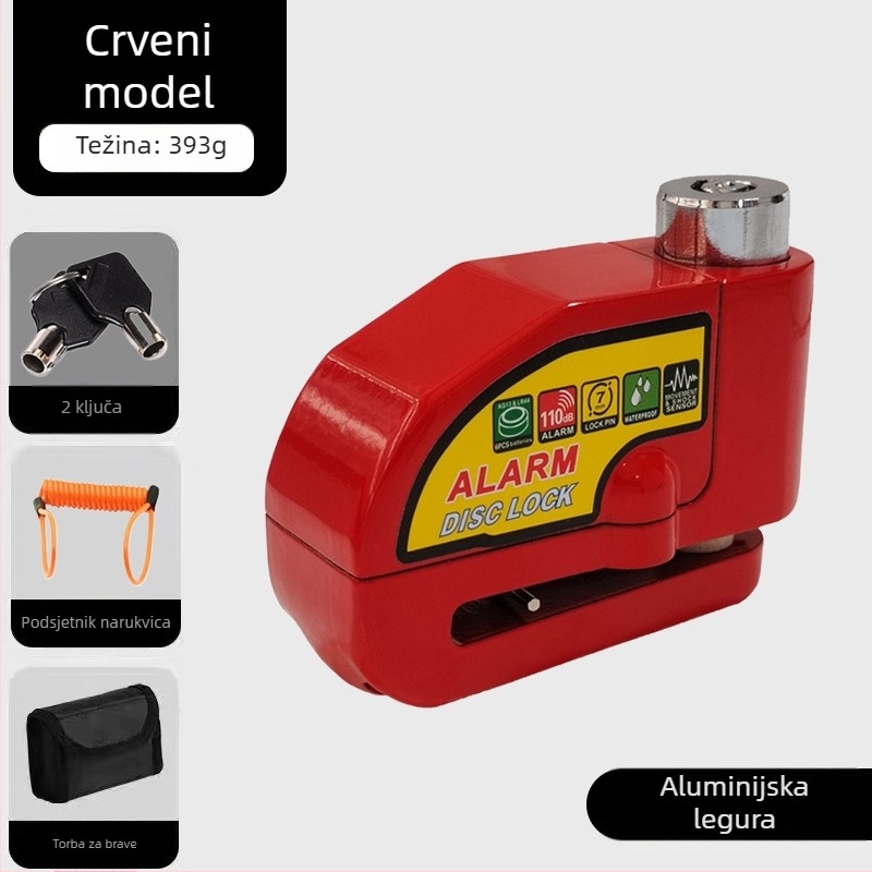 Univerzalna brava za disk kočnice električnih automobila, brava za motocikl, protuprovalna brava za bicikl, alarm za disk kočnice, brava za brdski bicikl