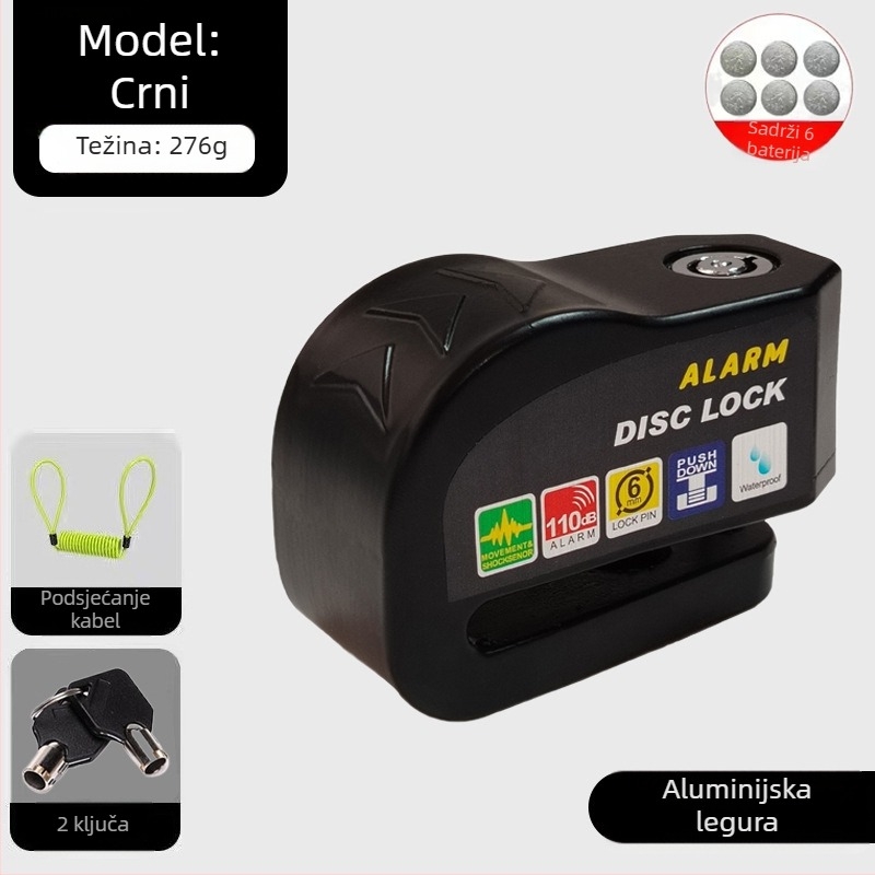 Univerzalna brava za disk kočnice električnih automobila, brava za motocikl, protuprovalna brava za bicikl, alarm za disk kočnice, brava za brdski bicikl