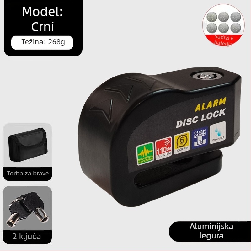 Univerzalna brava za disk kočnice električnih automobila, brava za motocikl, protuprovalna brava za bicikl, alarm za disk kočnice, brava za brdski bicikl