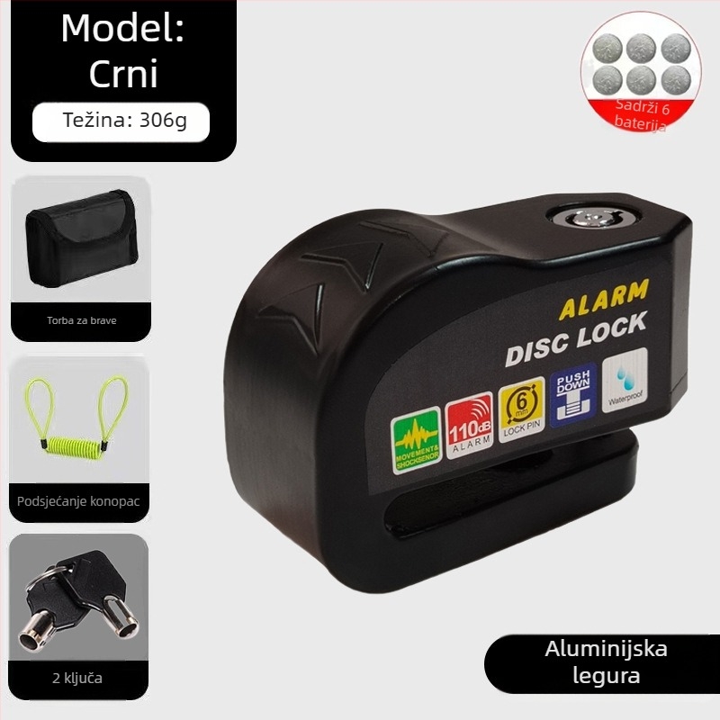 Univerzalna brava za disk kočnice električnih automobila, brava za motocikl, protuprovalna brava za bicikl, alarm za disk kočnice, brava za brdski bicikl