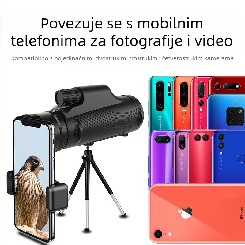 Prekogranični novi jednocijevni teleskop FMC visoke rezolucije 10 m vanjski prijenosni ručni kompaktni teleskop za promatranje ptica