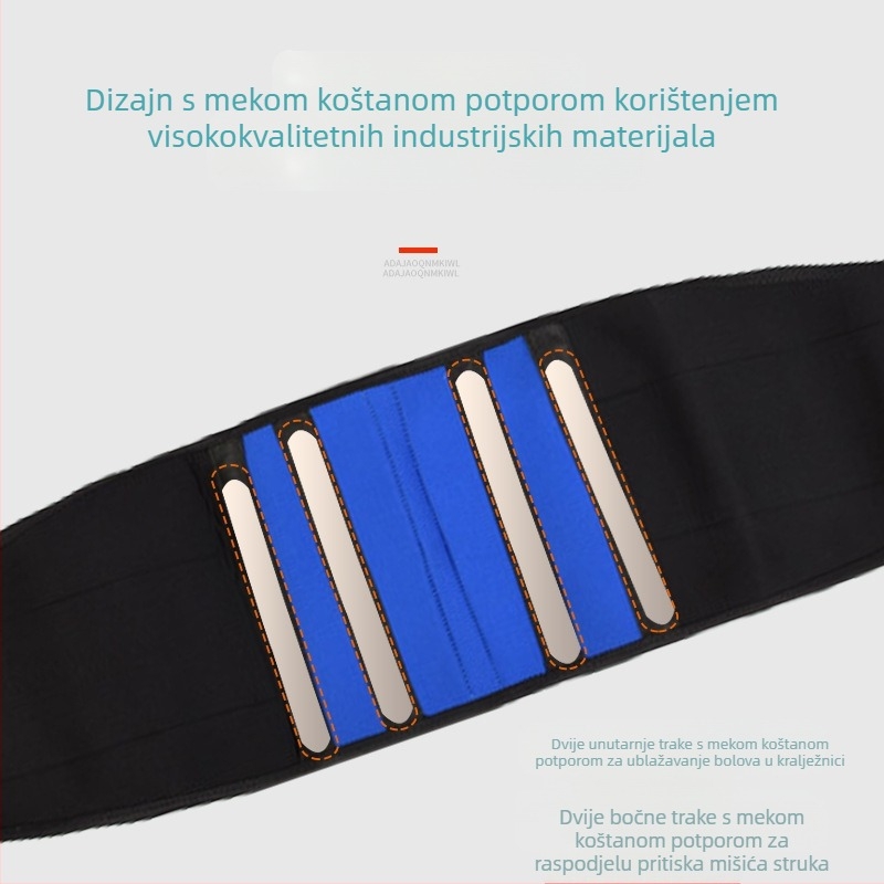 Prekogranični sportski pojas za zaštitu struka od znoja, fitness, prozračni pojas velikih dimenzija, topla podrška, plavo-crni pojas za zaštitu struka