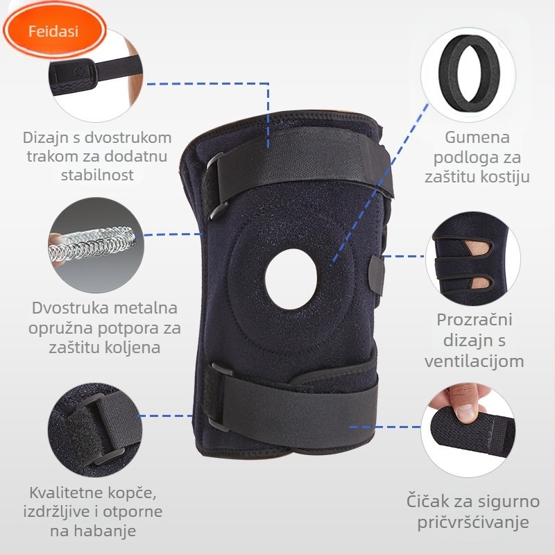 Veliki sportski štitnici za koljena, ljetni kompresijski pojas od silikonske opruge, podesivi pojas za planinarenje, zaštitu patele od masnog tkiva za koljeno
