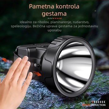 Philips senzorska svjetiljka za glavu, super svijetla, za ribolov na otvorenom, posebna svjetiljka za montažu na glavu, snažno svjetlo, ultra dugi vijek trajanja baterije, punjiva svjetiljka