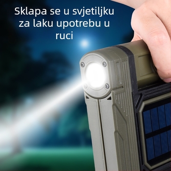 Vanjska LED punjiva ultra dugačka teleskopska sklopiva kamperska svjetiljka s postoljem, svjetiljka za kamperski šator, prijenosni reflektor