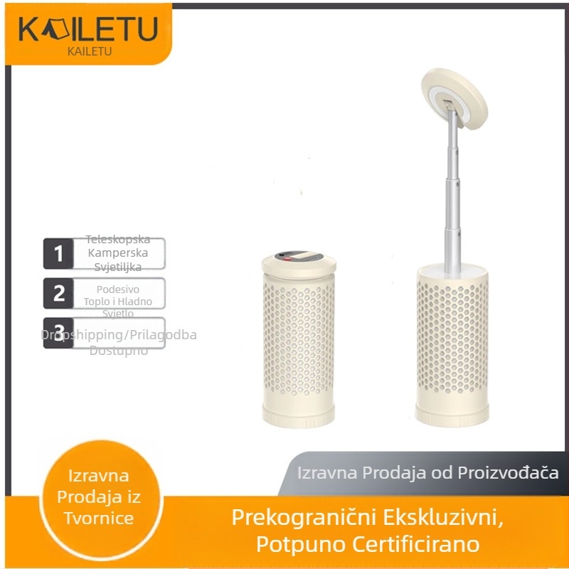 Vanjsko višenamjensko teleskopsko kampersko svjetlo, LED atmosfersko svjetlo za šator, avanturistička rasvjeta, svjetlo za šator