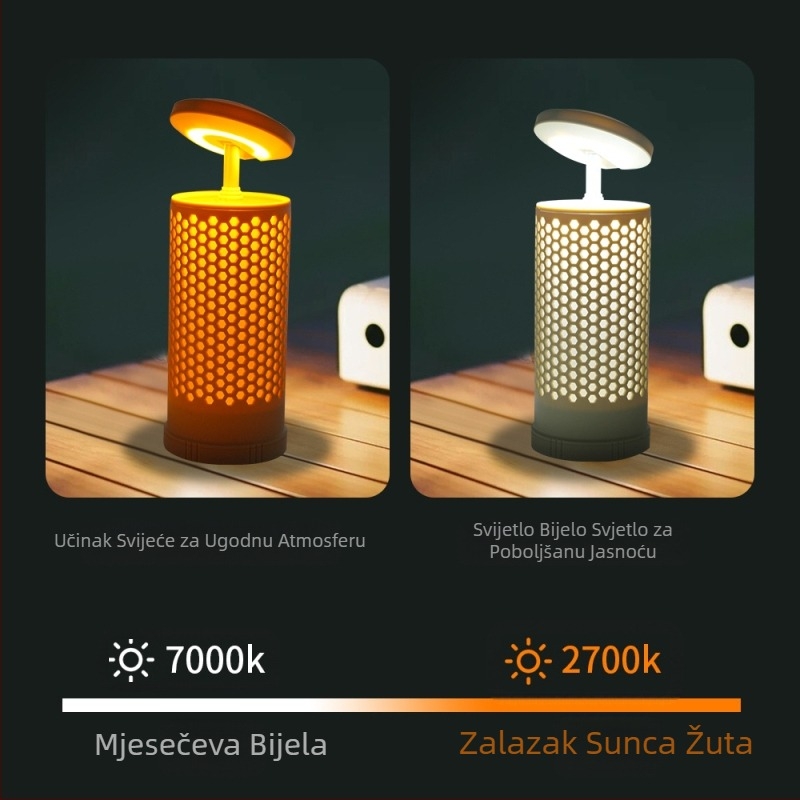 Vanjsko višenamjensko teleskopsko kampersko svjetlo, LED atmosfersko svjetlo za šator, avanturistička rasvjeta, svjetlo za šator